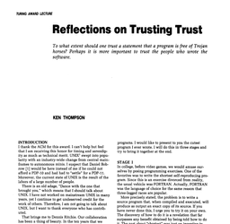 Reflections on Trusting Trust